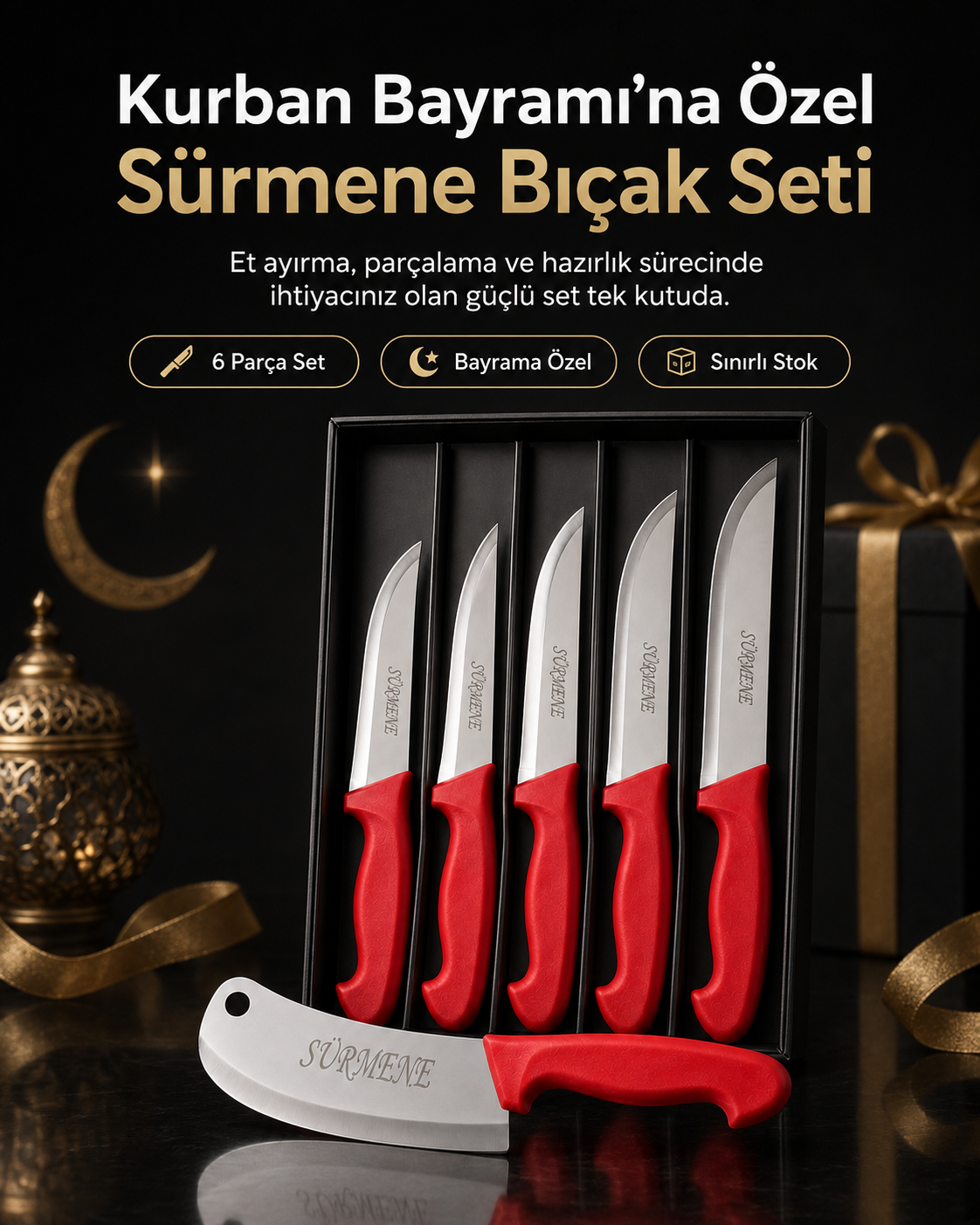 Han Bıçak — Sürmene Tarzı 6 Parça Profesyonel Bıçak Seti